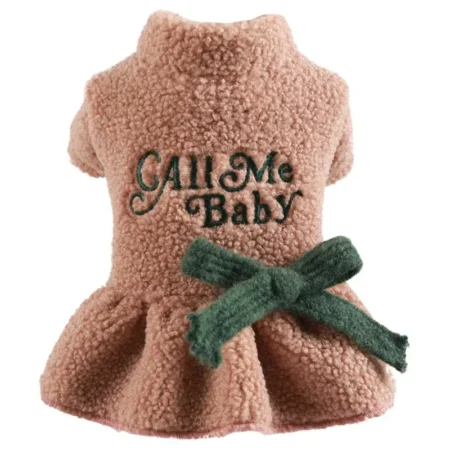 'Call Me Baby' Teddy Fur Sweater Dress - India Pet Store