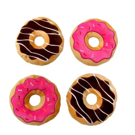 Donut Squeaky Plush Toy for Dogs – Soft Interactive Pet Toy | India Pet Store